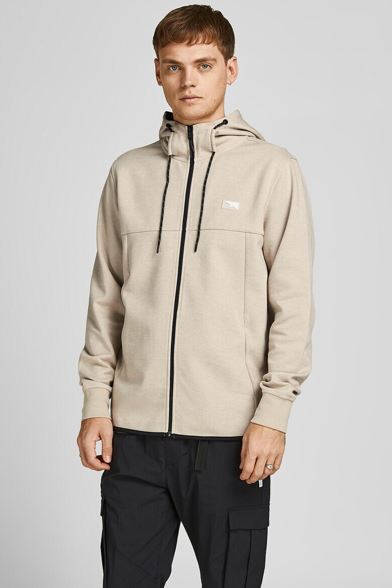 Jack & Jones Худи с памук с цип - Pepit.bg