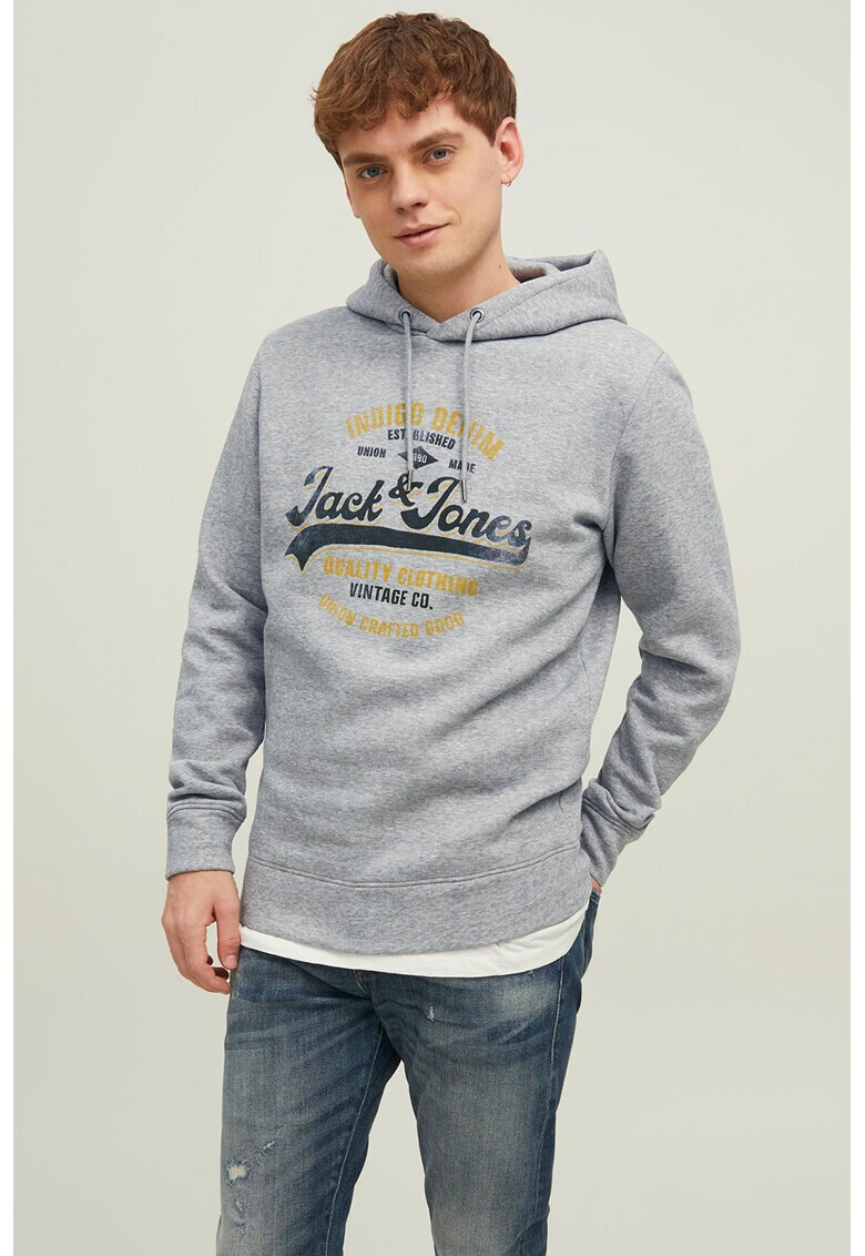 Jack & Jones Худи с връзка и лого - Pepit.bg