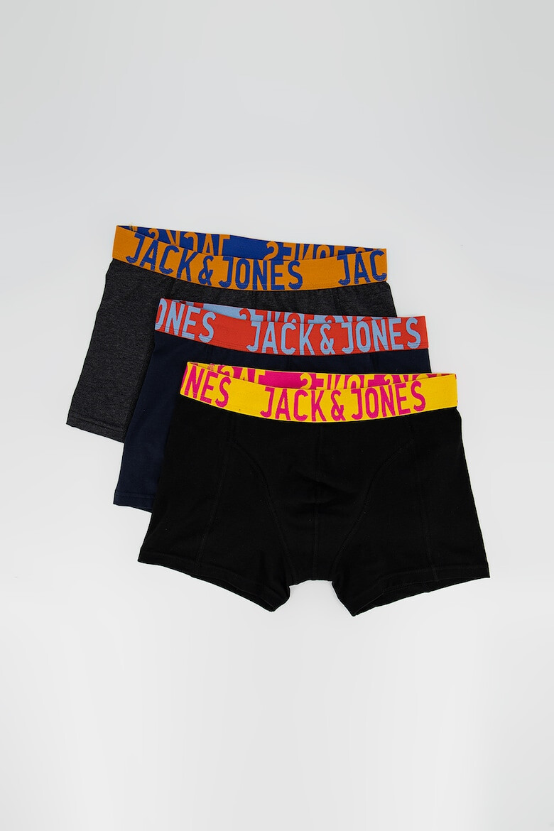 Jack  Jones Jack&Jones - Боксерки Crazy с лого на талията - 3 чифта - Pepit.bg