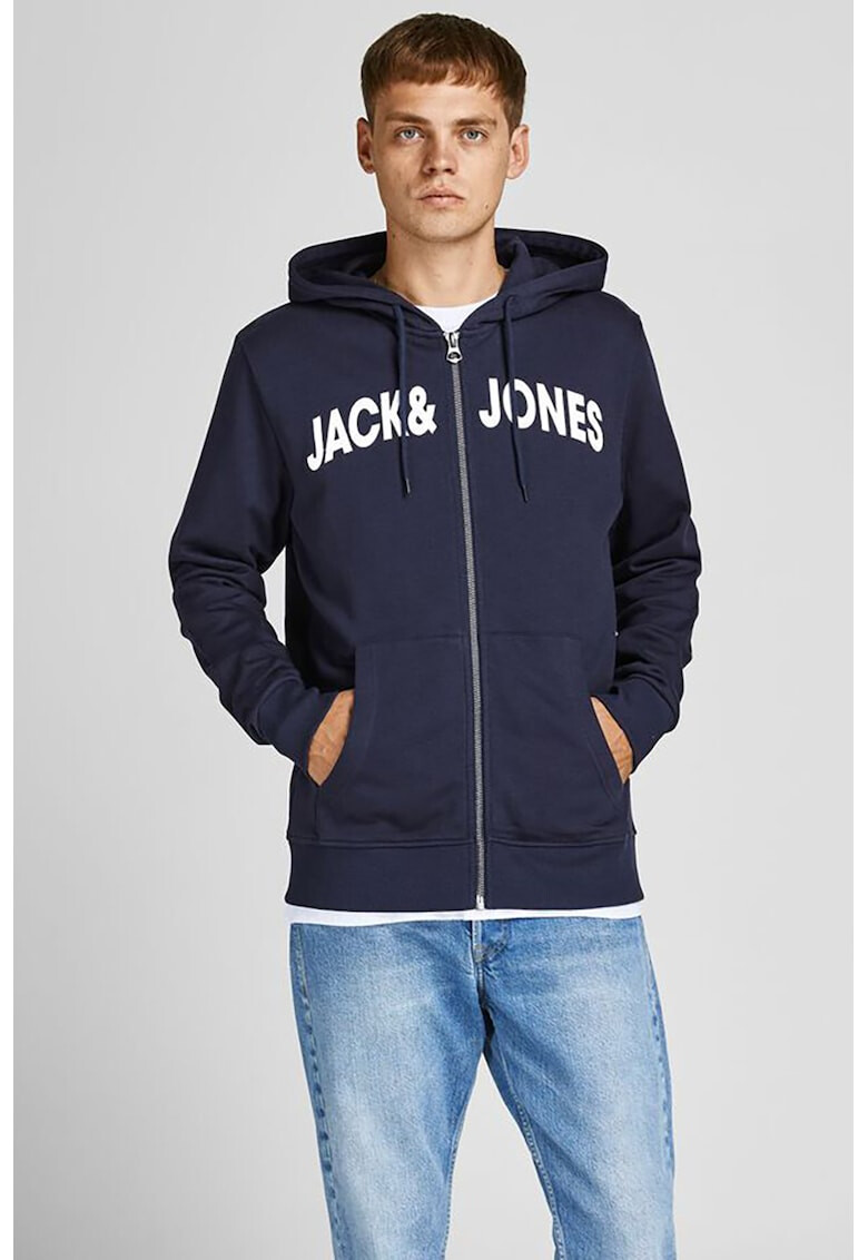 Jack & Jones Худи Navy с цип - Pepit.bg