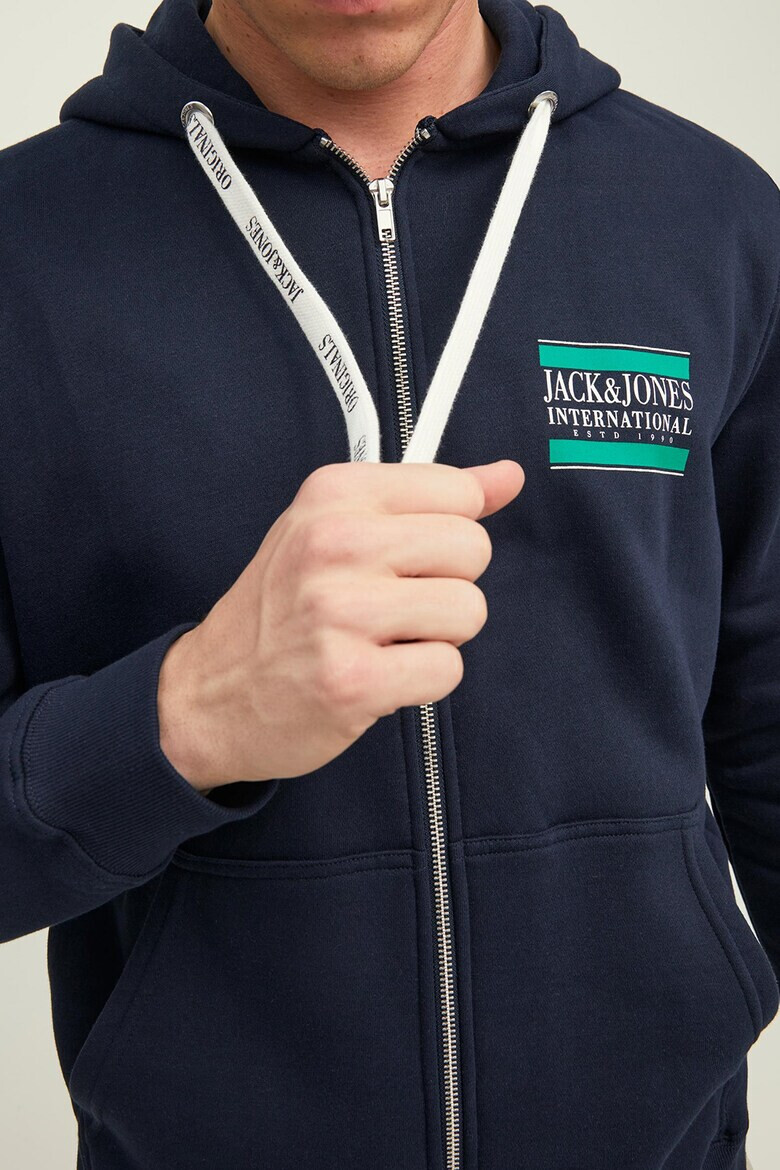 Jack & Jones Худи International с цип и лого - Pepit.bg
