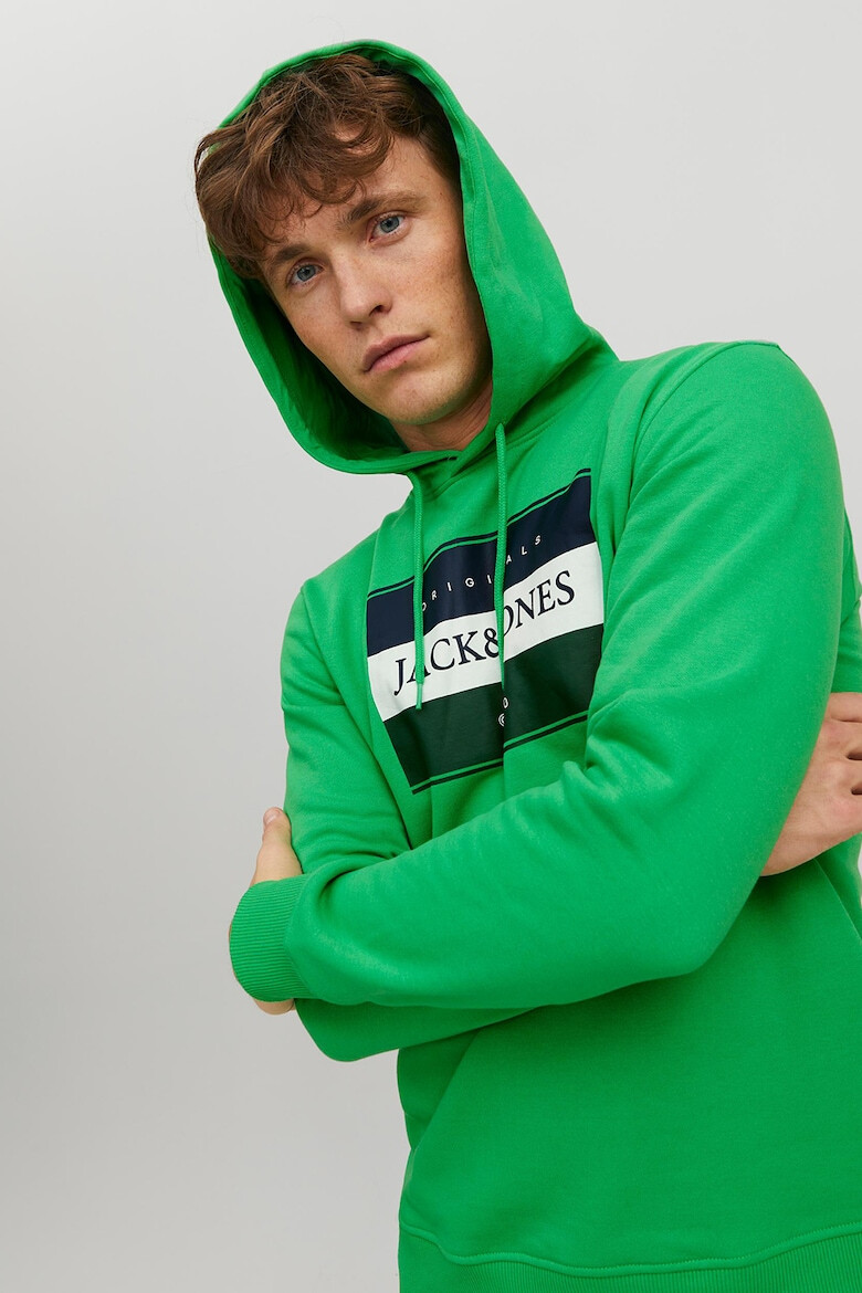 Jack & Jones Худи на лога с връзка - Pepit.bg