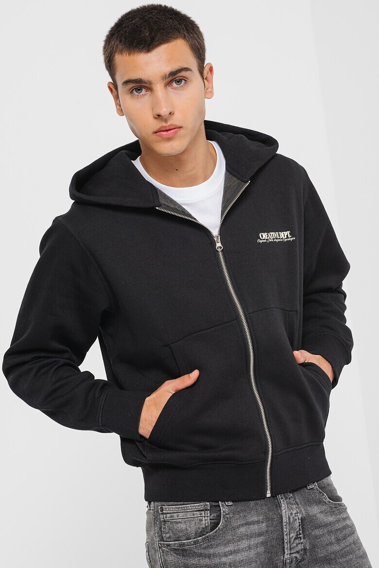 Jack  Jones Худи Roxbury с цип и надпис - Pepit.bg