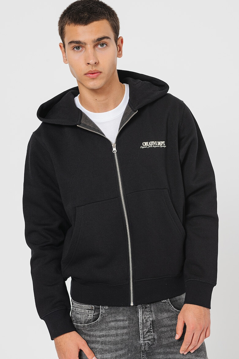 Jack  Jones Худи Roxbury с цип и надпис - Pepit.bg