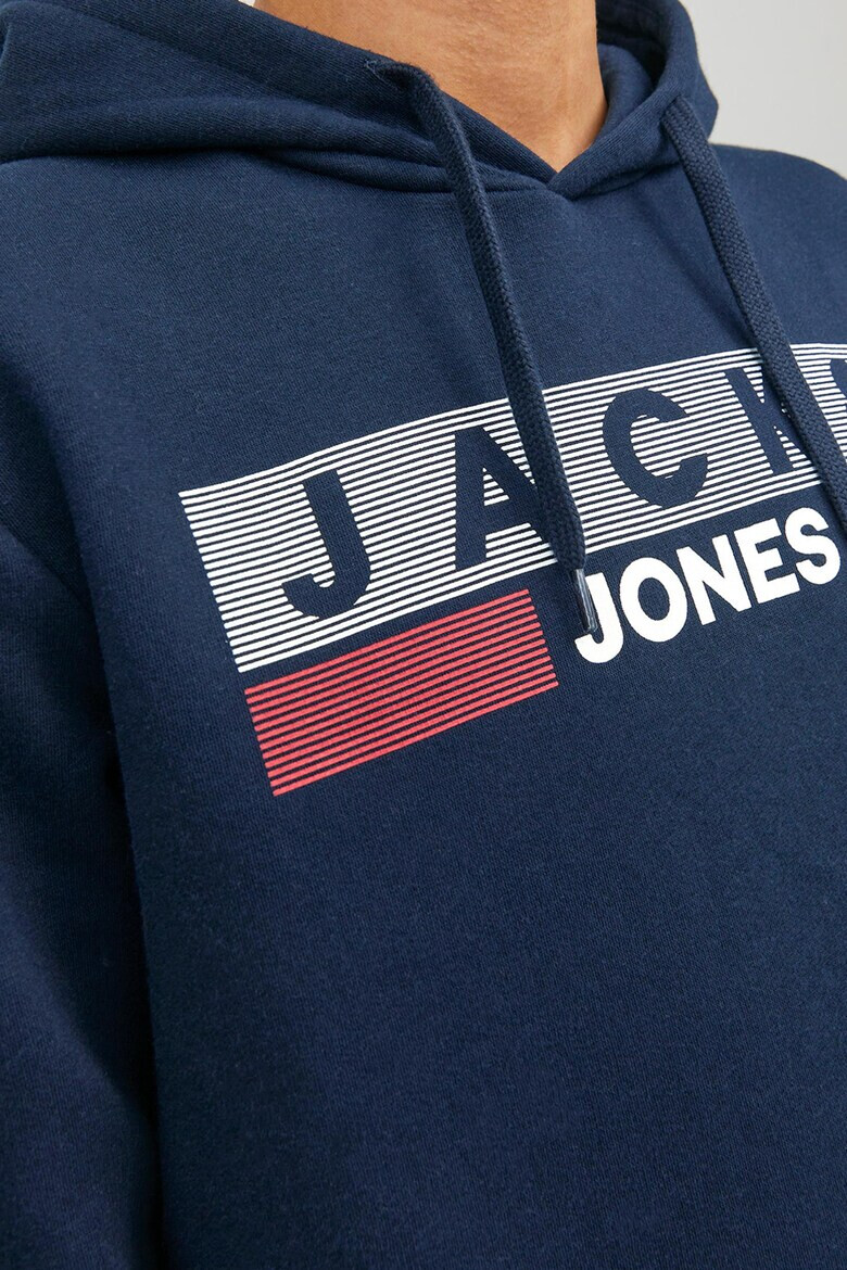 Jack & Jones Дълго худи Corp с джоб кенгуру и лого - Pepit.bg