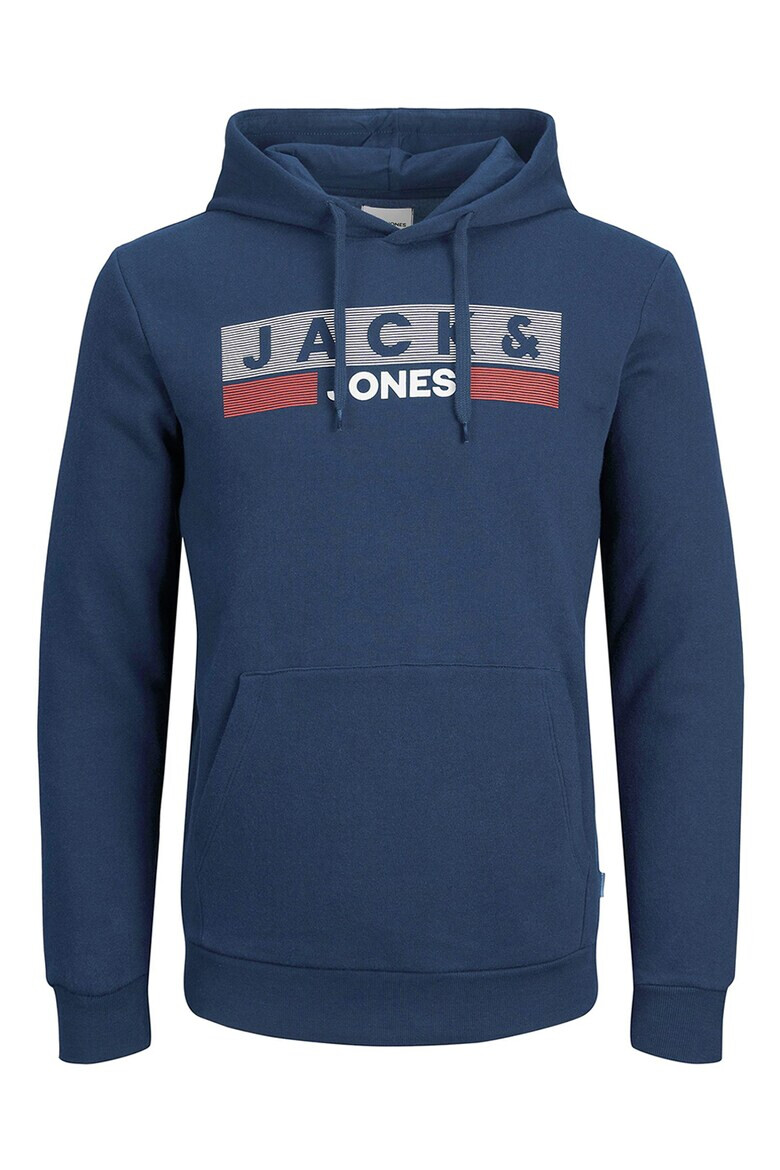 Jack & Jones Дълго худи Corp с джоб кенгуру и лого - Pepit.bg
