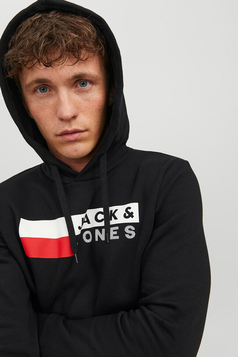 Jack  Jones Худи с джоб кенгуру и лого - Pepit.bg