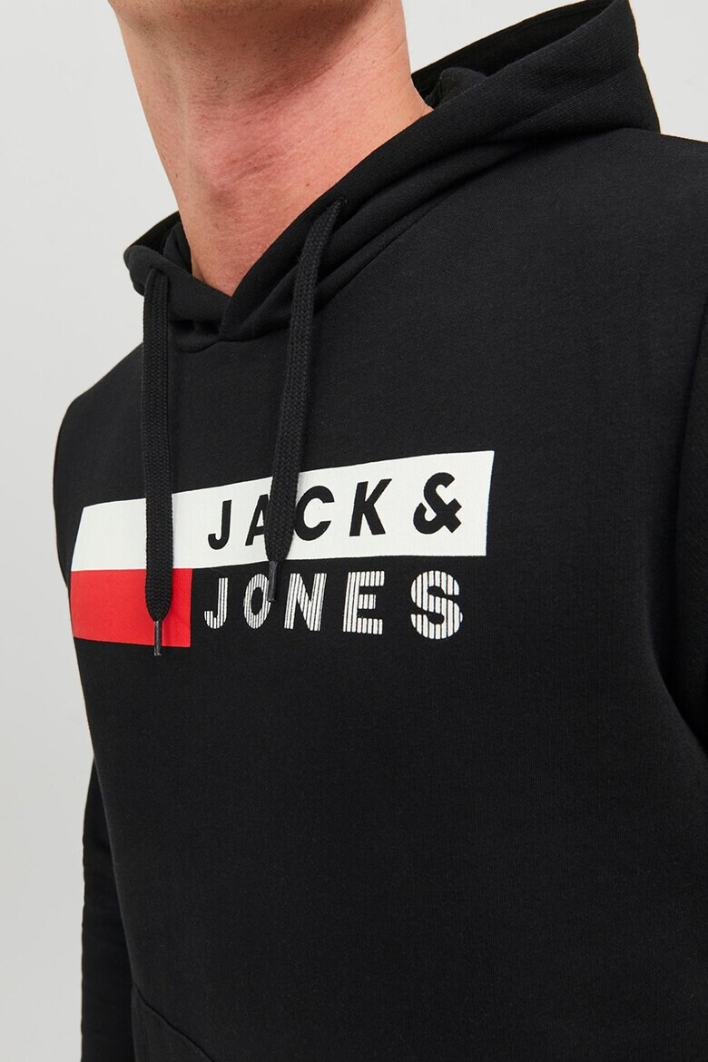 Jack  Jones Худи с джоб кенгуру и лого - Pepit.bg