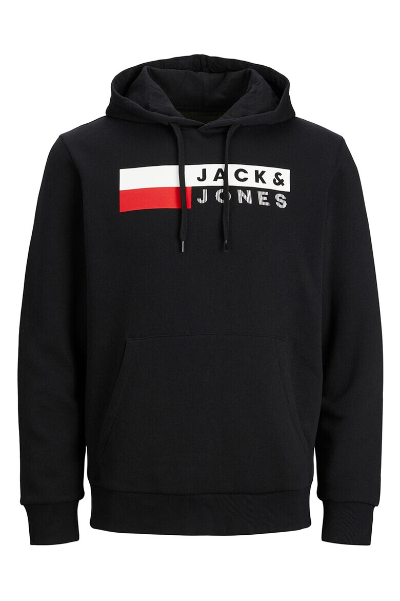 Jack & Jones Дълго худи Corp с джоб кенгуру и лого - Pepit.bg