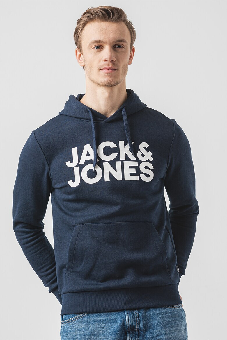 Jack  Jones Худи с джоб кенгуру и лого - Pepit.bg