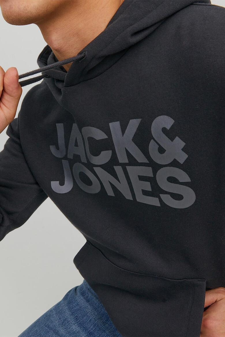 Jack  Jones Худи с джоб кенгуру и лого - Pepit.bg