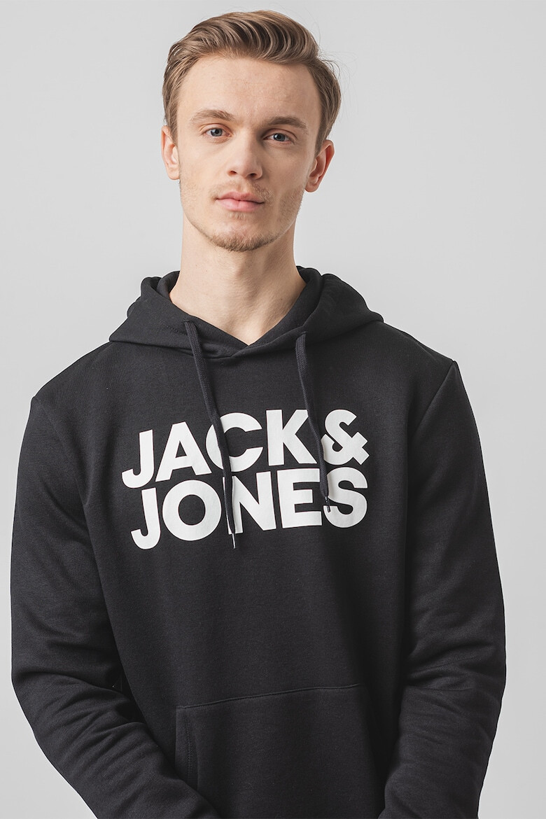 Jack  Jones Худи с джоб кенгуру и лого - Pepit.bg