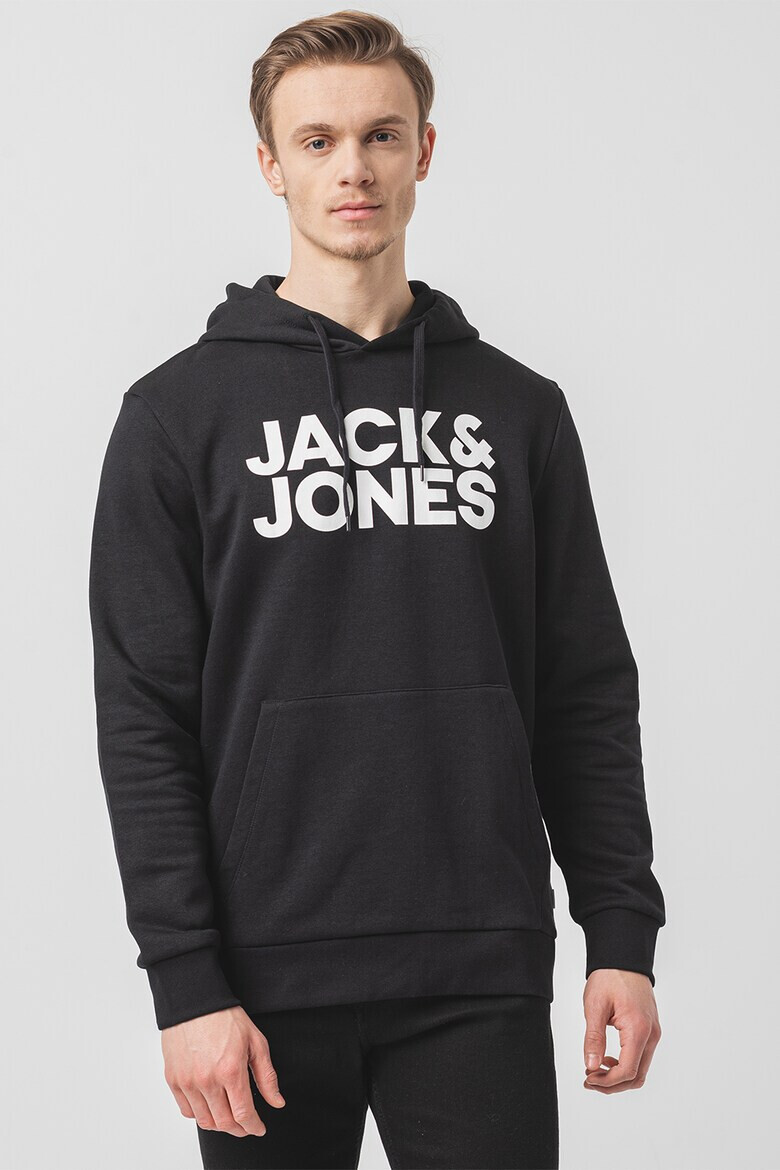 Jack  Jones Худи с джоб кенгуру и лого - Pepit.bg