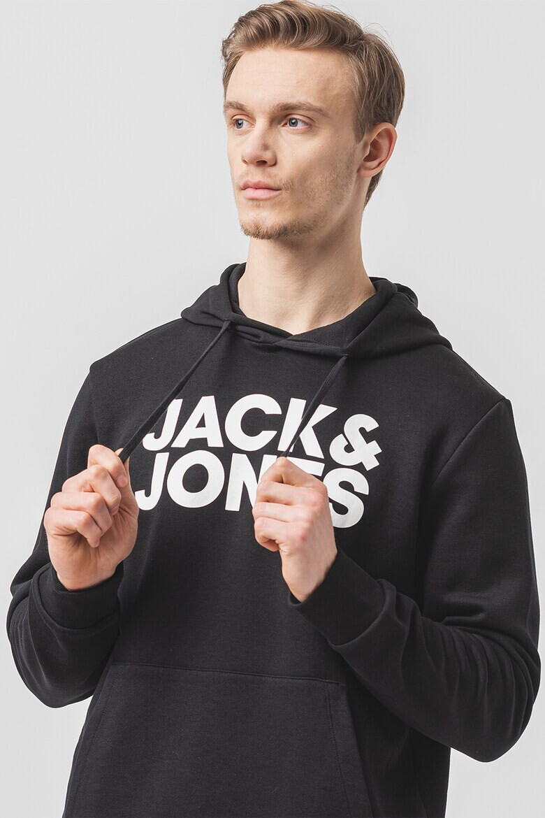 Jack  Jones Худи с джоб кенгуру и лого - Pepit.bg