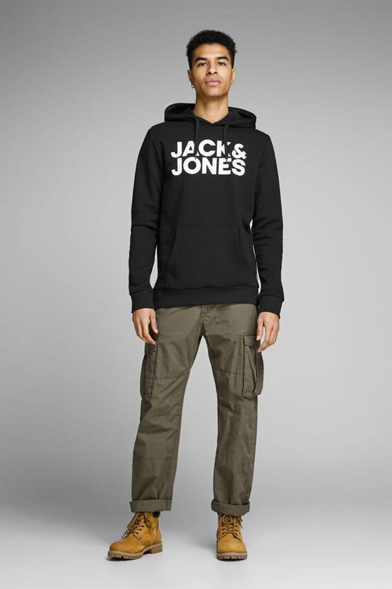 Jack  Jones Худи с джоб кенгуру и лого - Pepit.bg