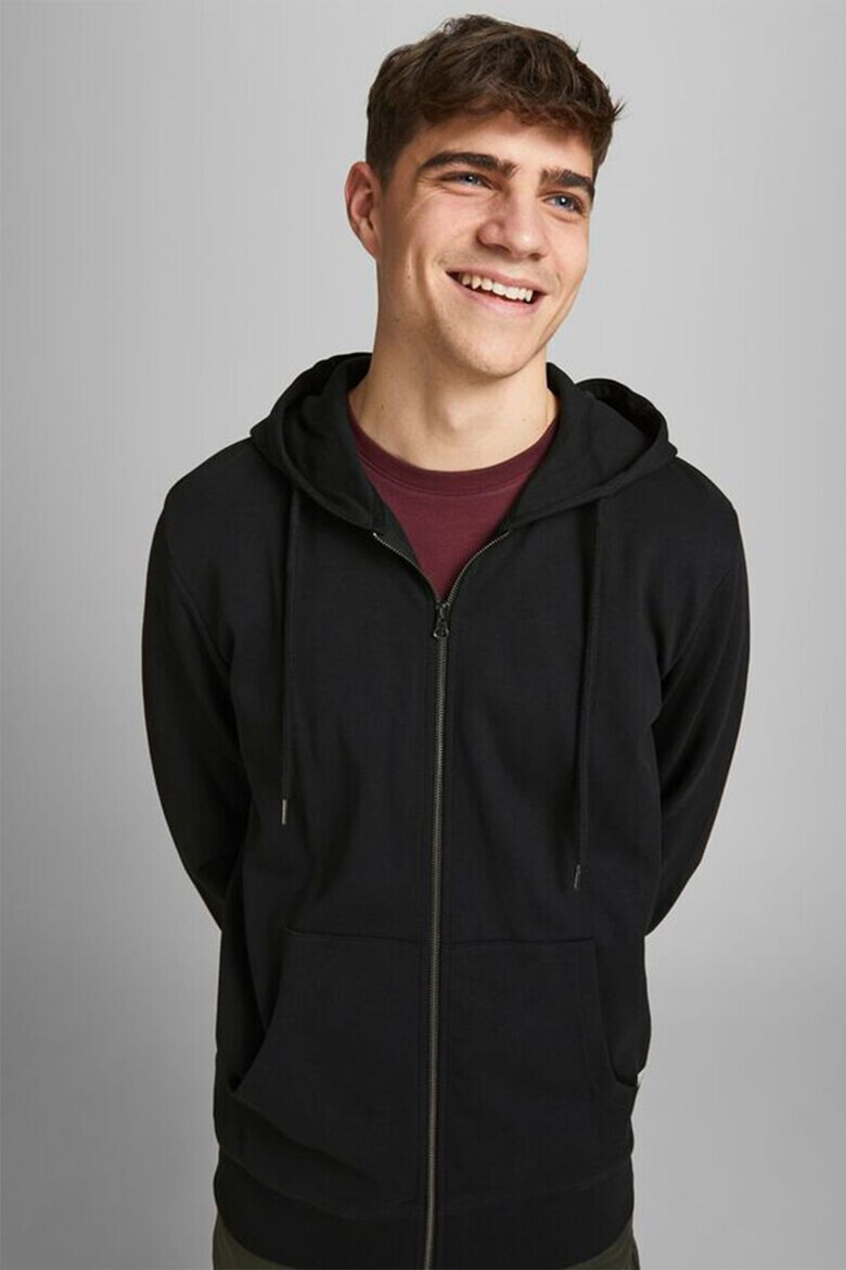 Jack  Jones Худи с памук Basic с цип - Pepit.bg