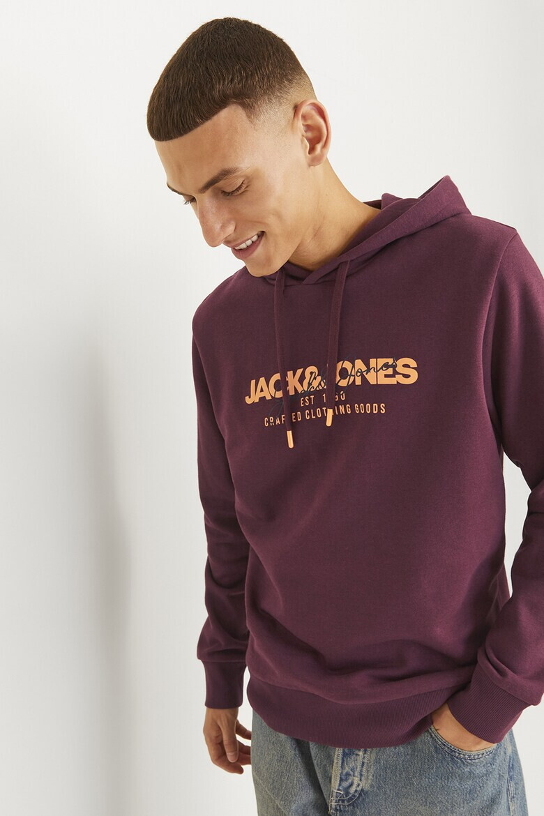 Jack  Jones Худи с памук с лого - Pepit.bg