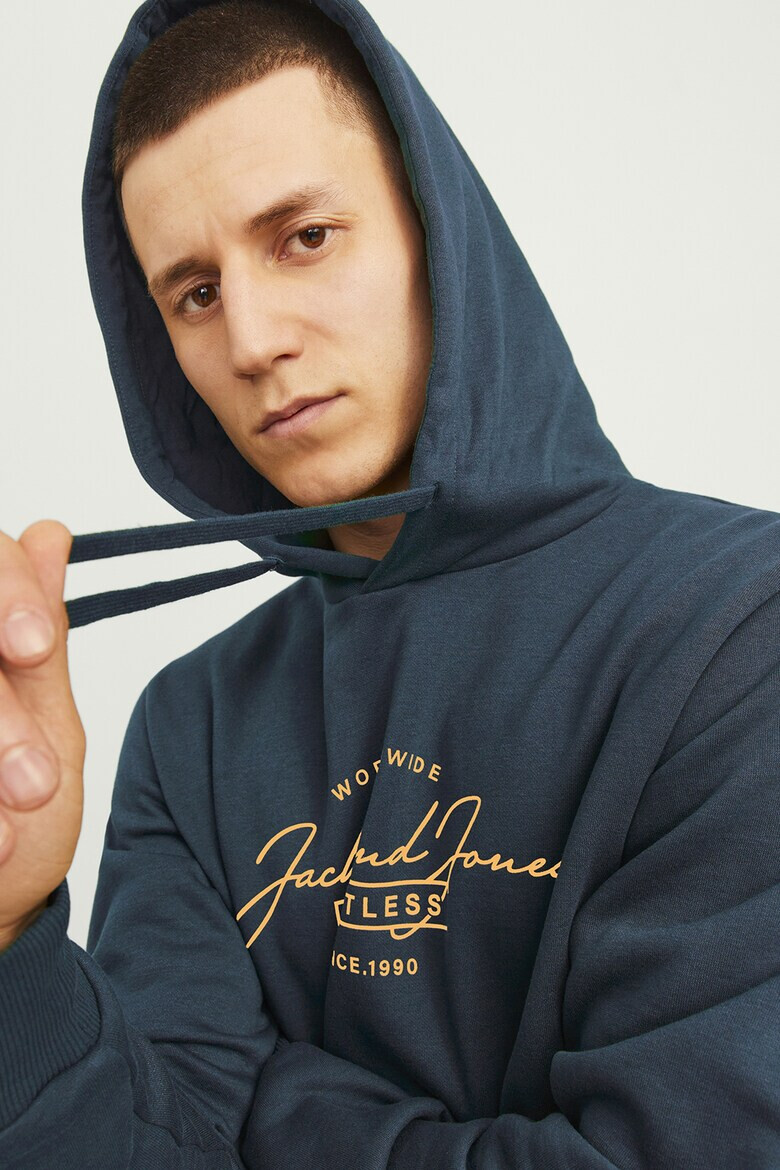 Jack  Jones Худи с памук с лого - Pepit.bg