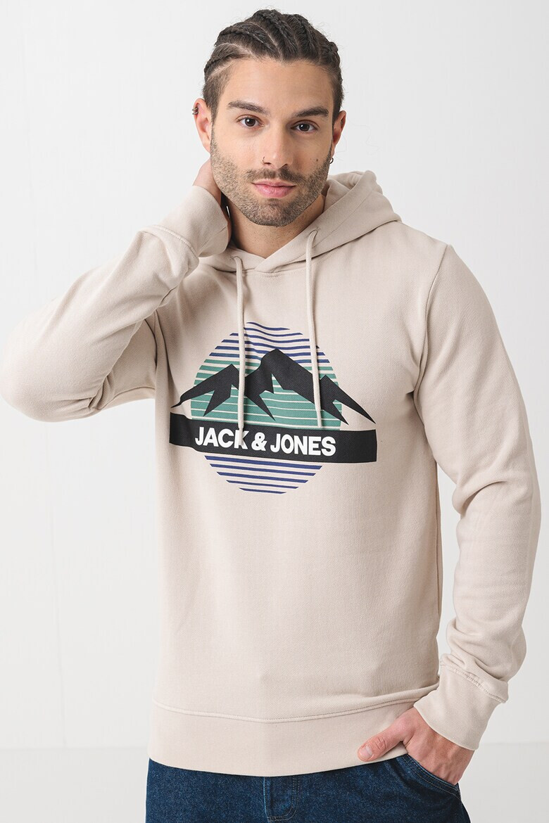 Jack  Jones Худи с памук с принт - Pepit.bg