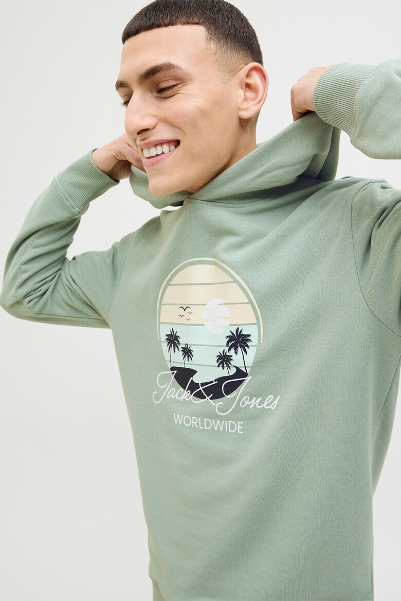 Jack  Jones Худи с памук с принт - Pepit.bg