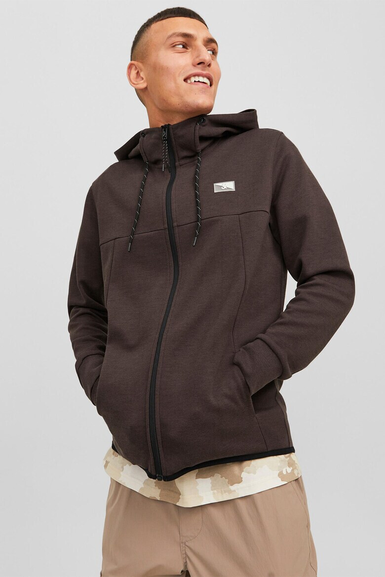 Jack & Jones Худи с памук с цип - Pepit.bg