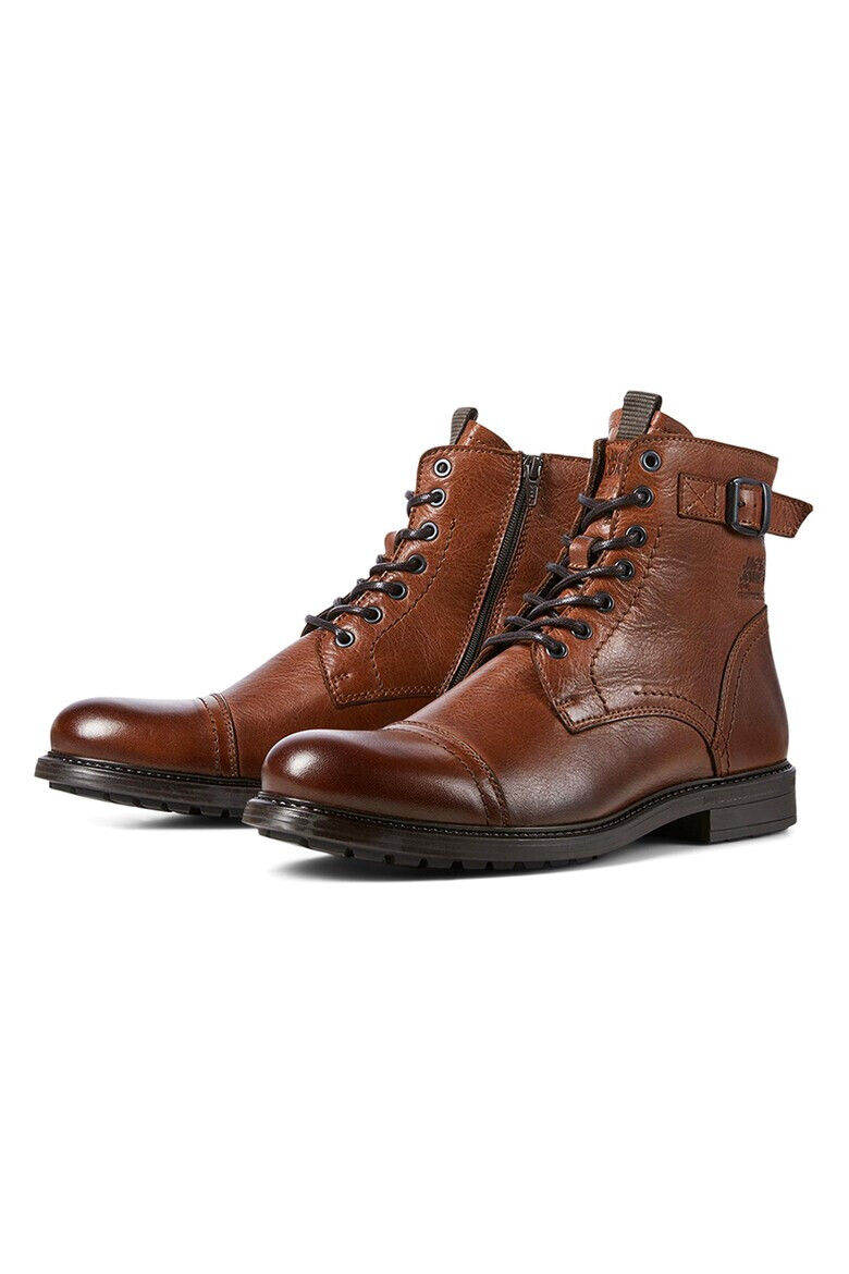 Jack & Jones Кожени боти с връзки - Pepit.bg