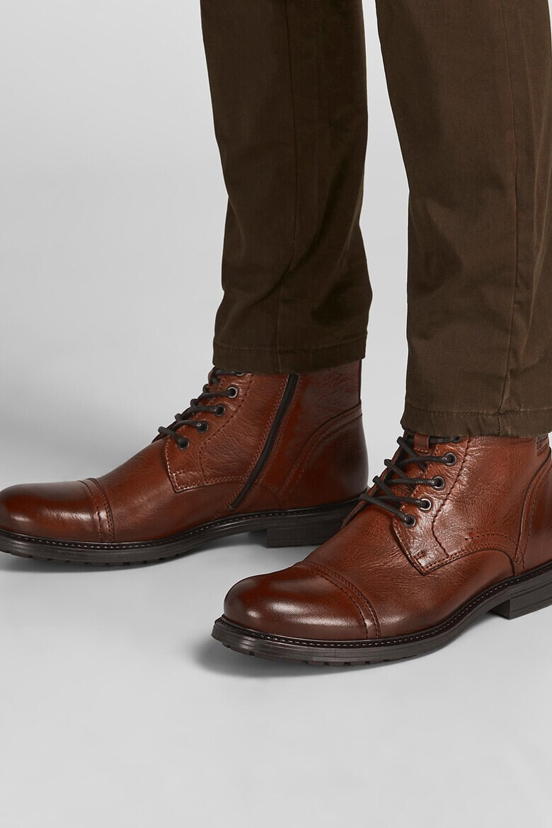 Jack & Jones Кожени боти с връзки - Pepit.bg