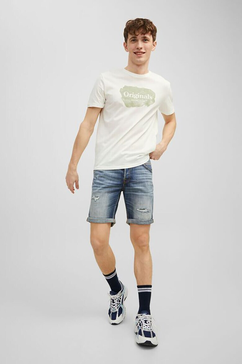 Jack & Jones Къси дънки Rick с протрити зони - Pepit.bg