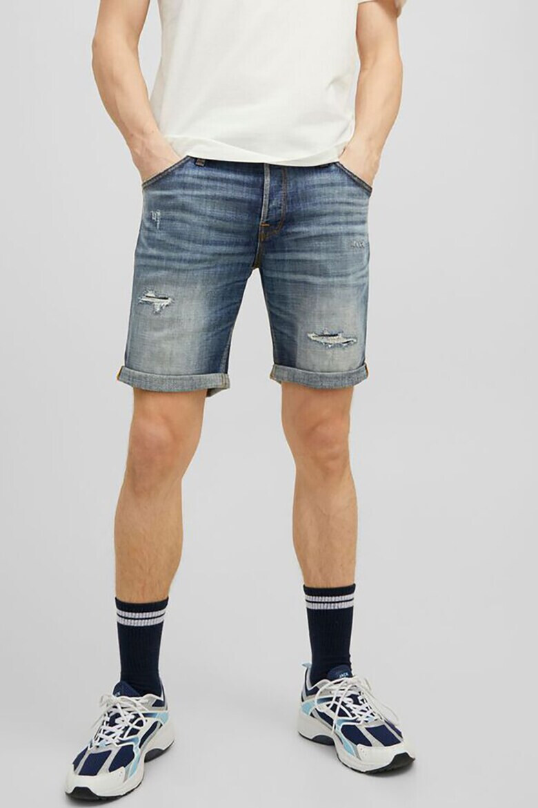 Jack & Jones Къси дънки Rick с протрити зони - Pepit.bg