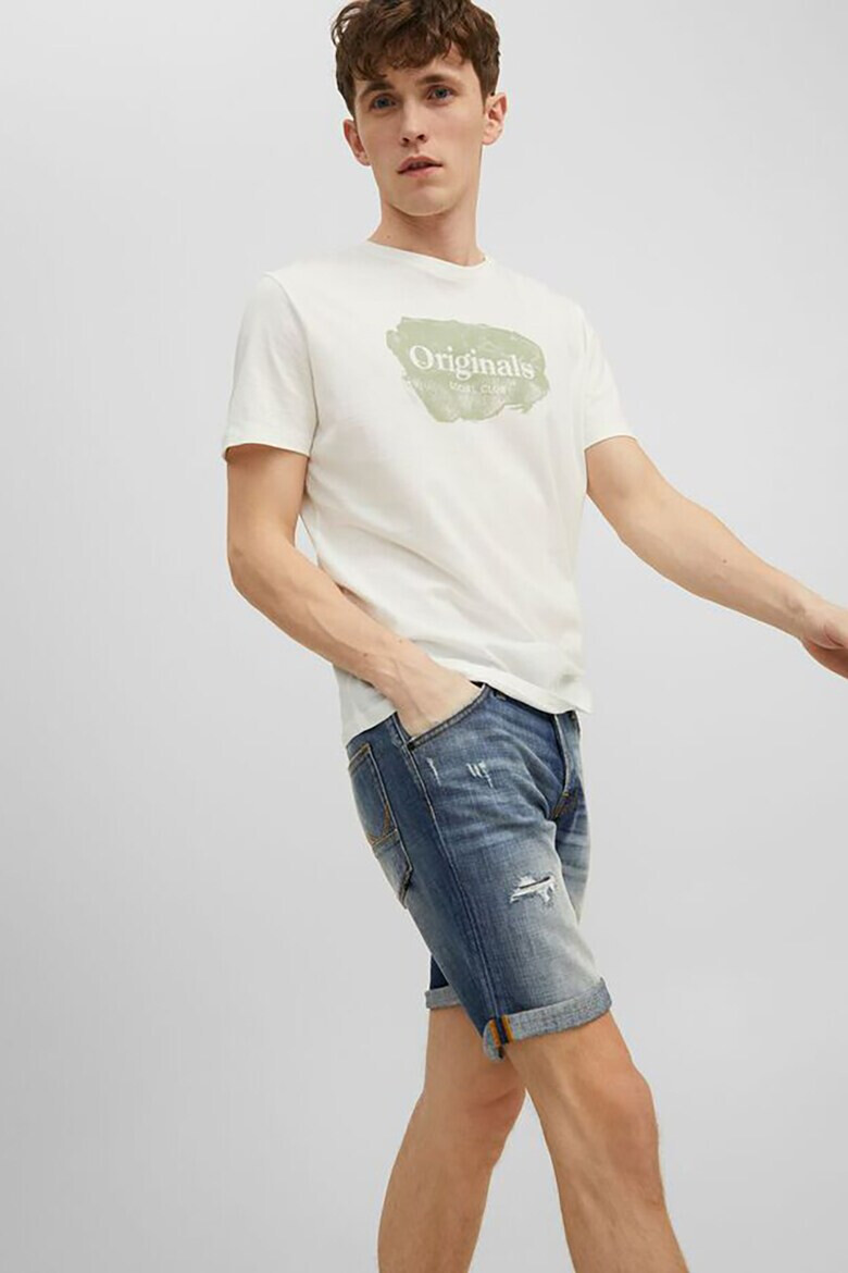 Jack & Jones Къси дънки Rick с протрити зони - Pepit.bg