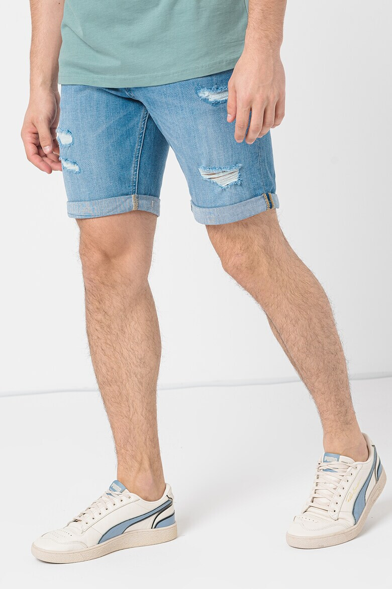 Jack & Jones Къси дънки Rick с протрити зони - Pepit.bg