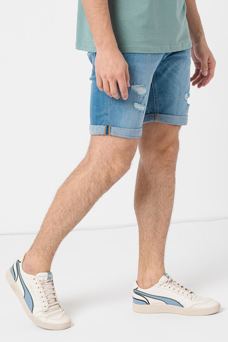 Jack & Jones Къси дънки Rick с протрити зони - Pepit.bg