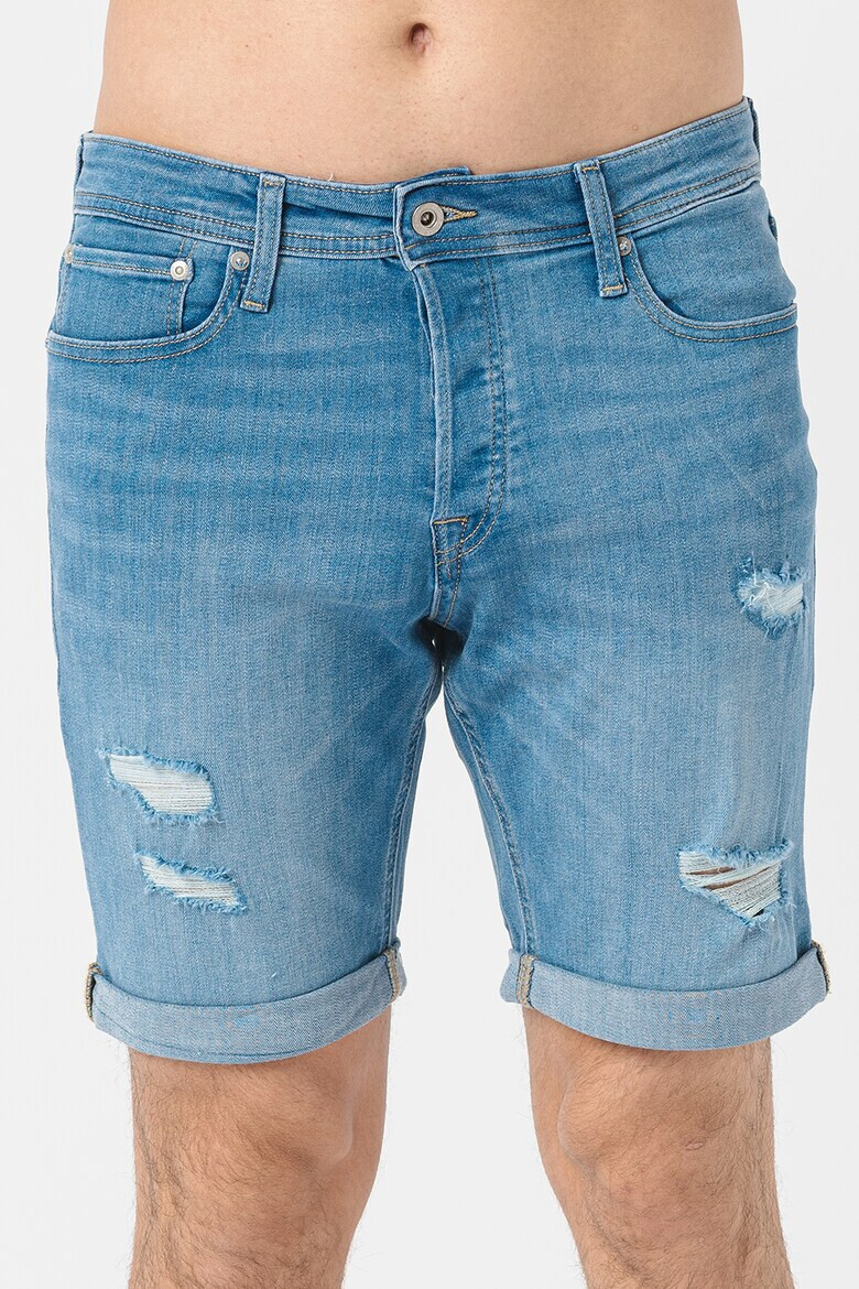 Jack & Jones Къси дънки Rick с протрити зони - Pepit.bg