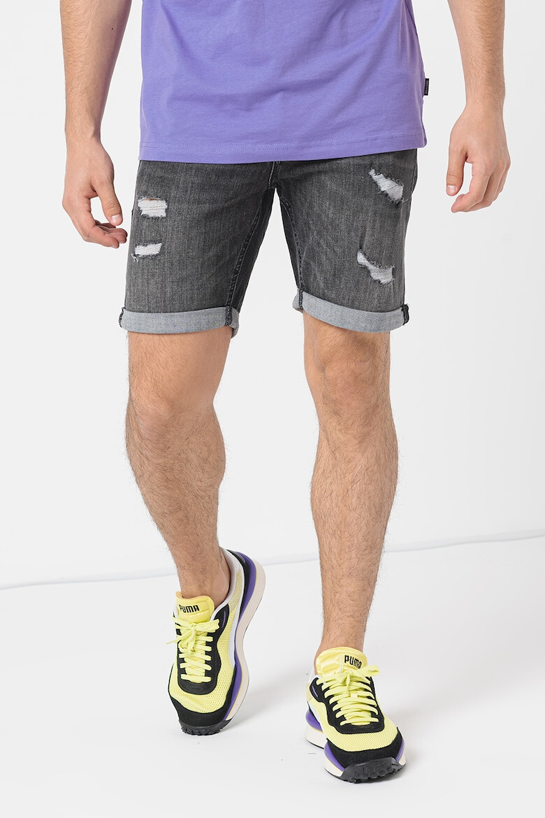 Jack & Jones Къси дънки Rick с протрити зони - Pepit.bg