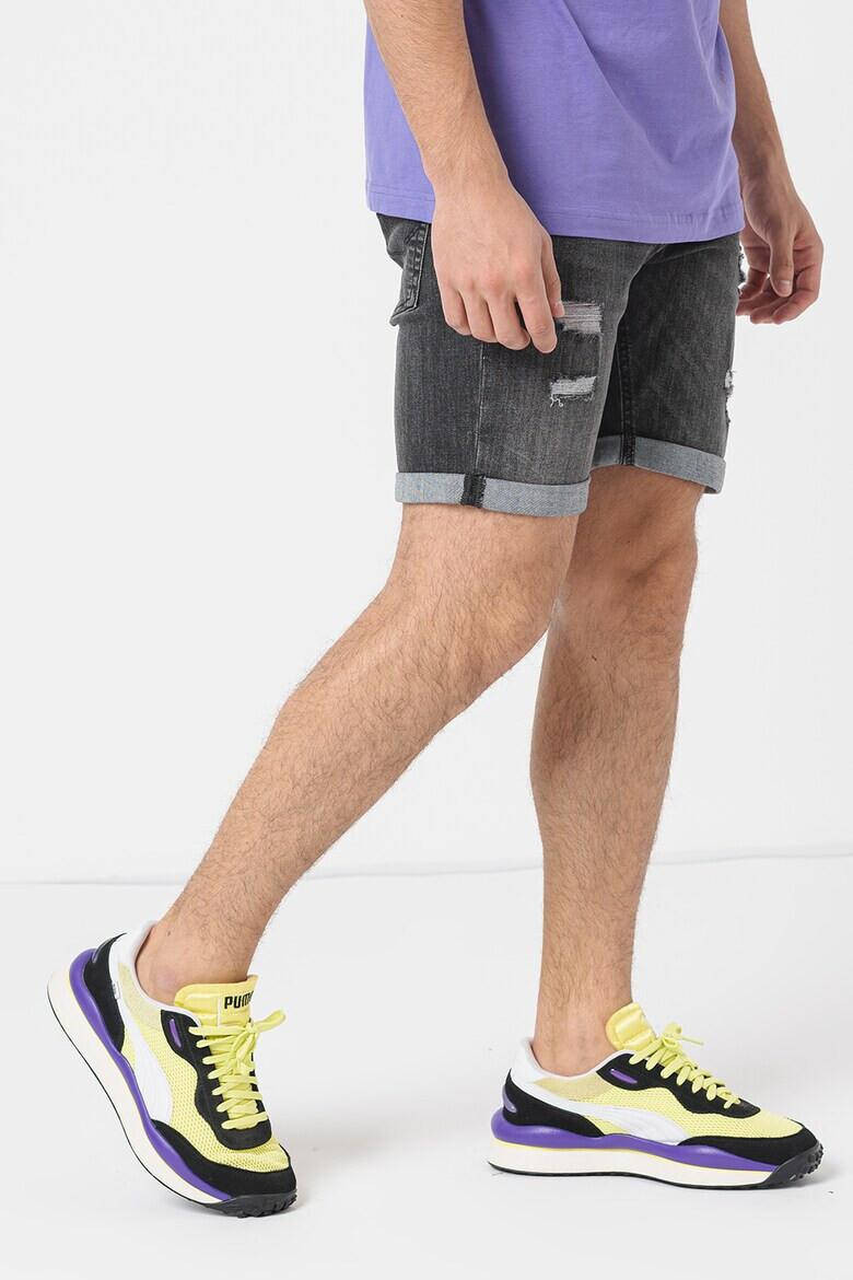 Jack & Jones Къси дънки Rick с протрити зони - Pepit.bg