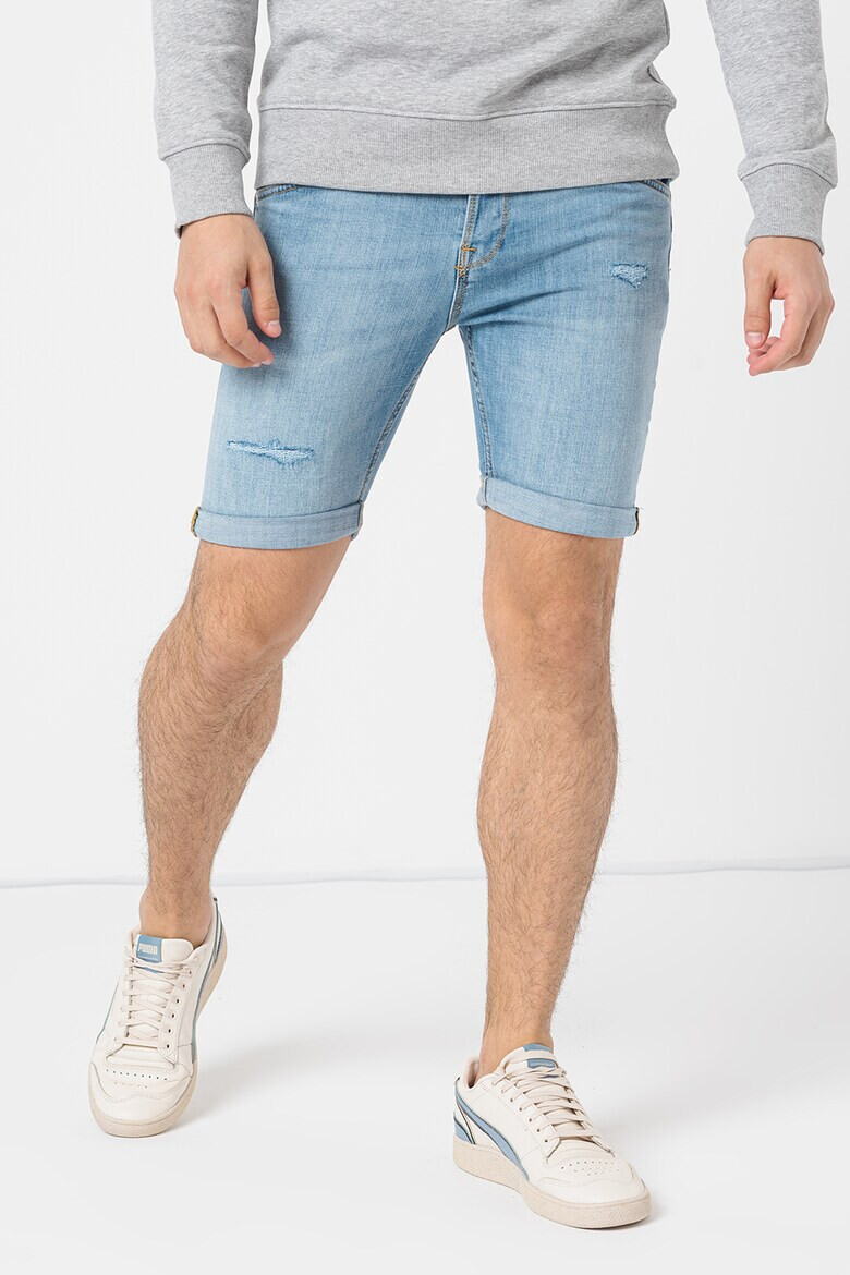 Jack & Jones Къси дънки Rick с протрити зони - Pepit.bg
