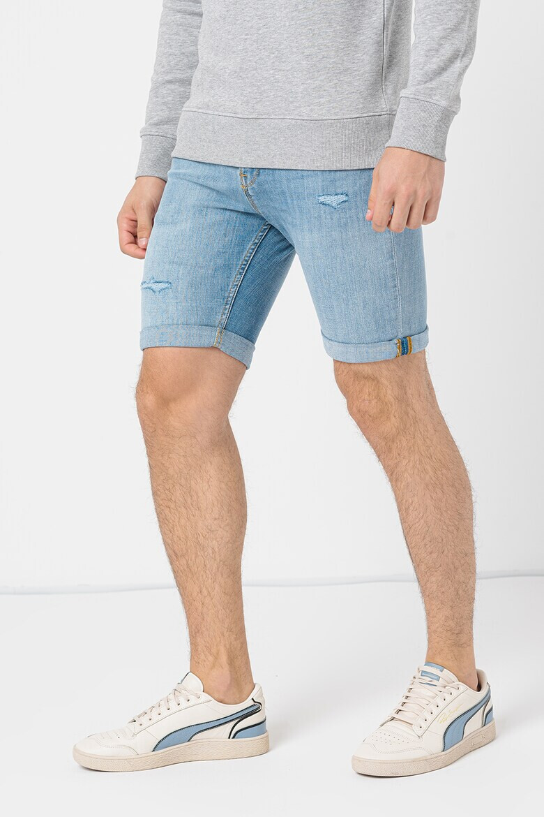 Jack & Jones Къси дънки Rick с протрити зони - Pepit.bg