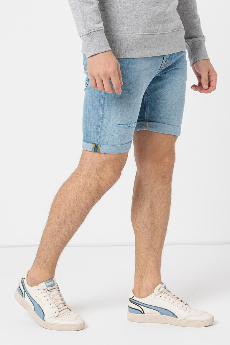 Jack & Jones Къси дънки Rick с протрити зони - Pepit.bg