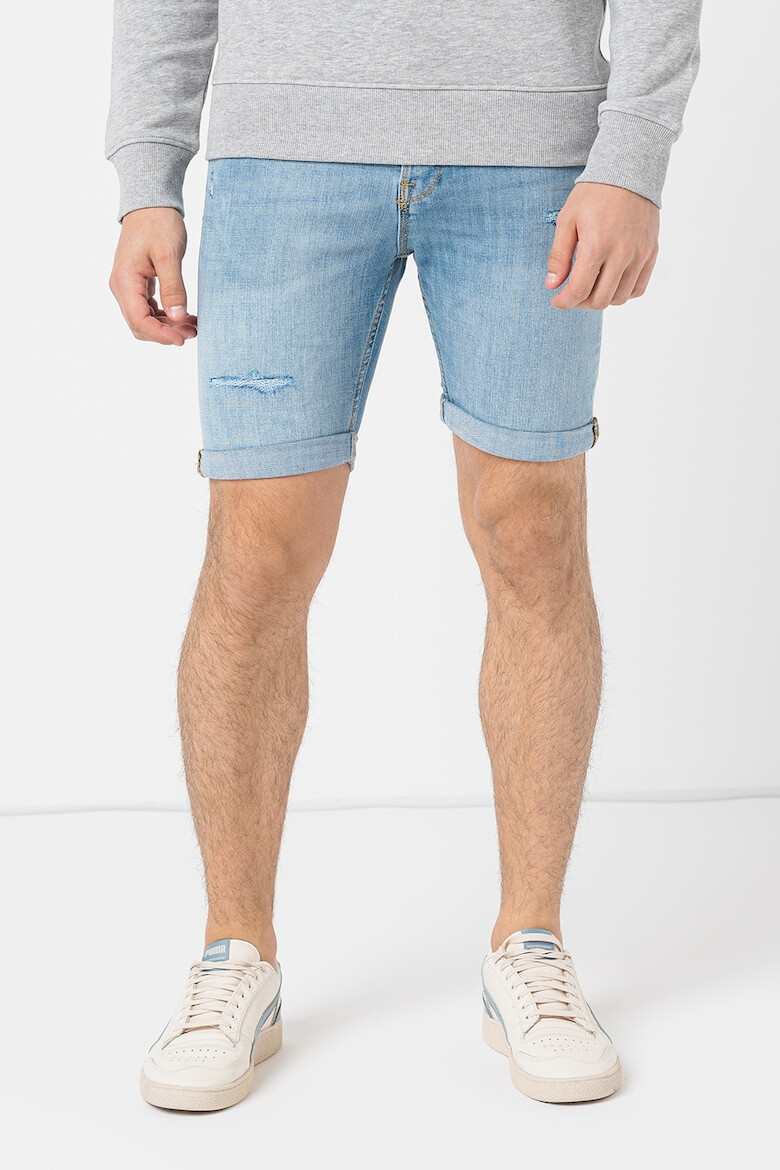 Jack & Jones Къси дънки Rick с протрити зони - Pepit.bg