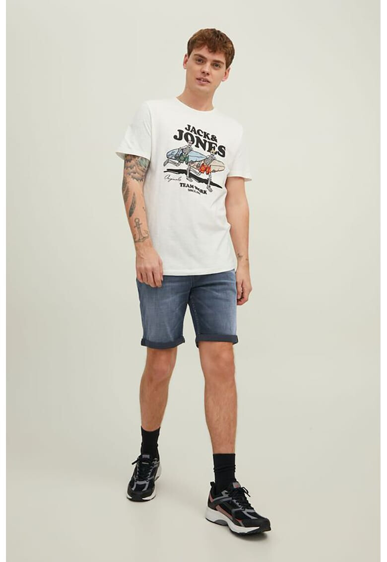 Jack & Jones Къси дънки Rick със захабен ефект - Pepit.bg