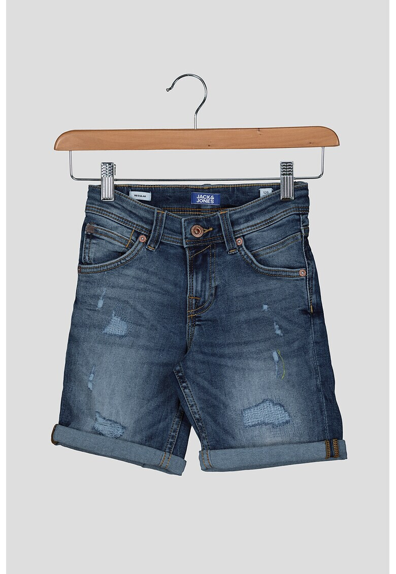 Jack&Jones Къси дънки с протрити зони - Pepit.bg