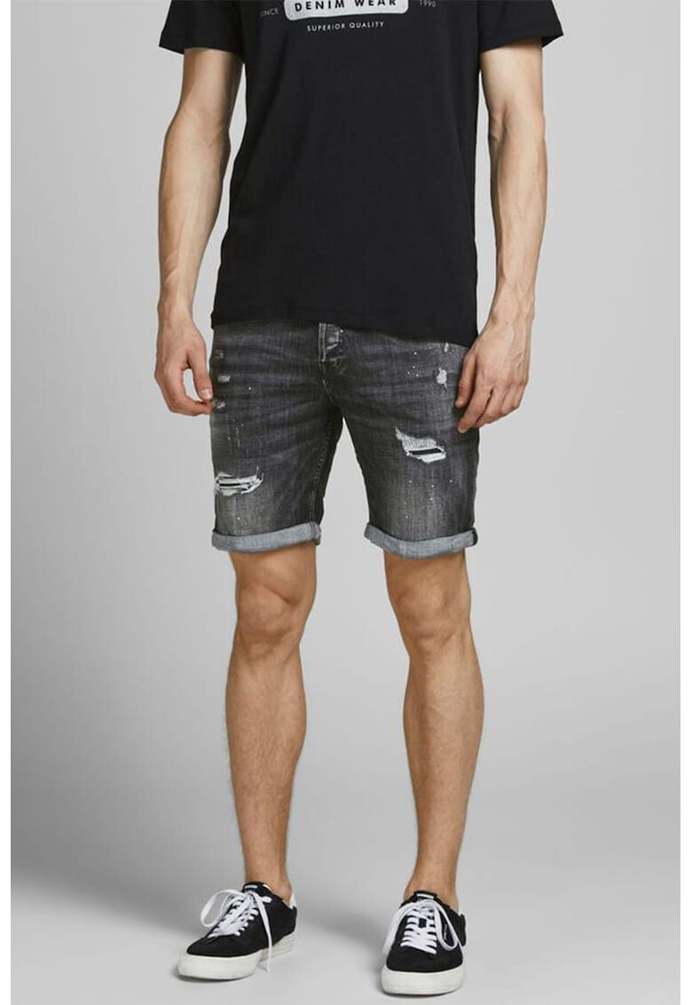 Jack & Jones Къси дънки със захабен ефект - Pepit.bg