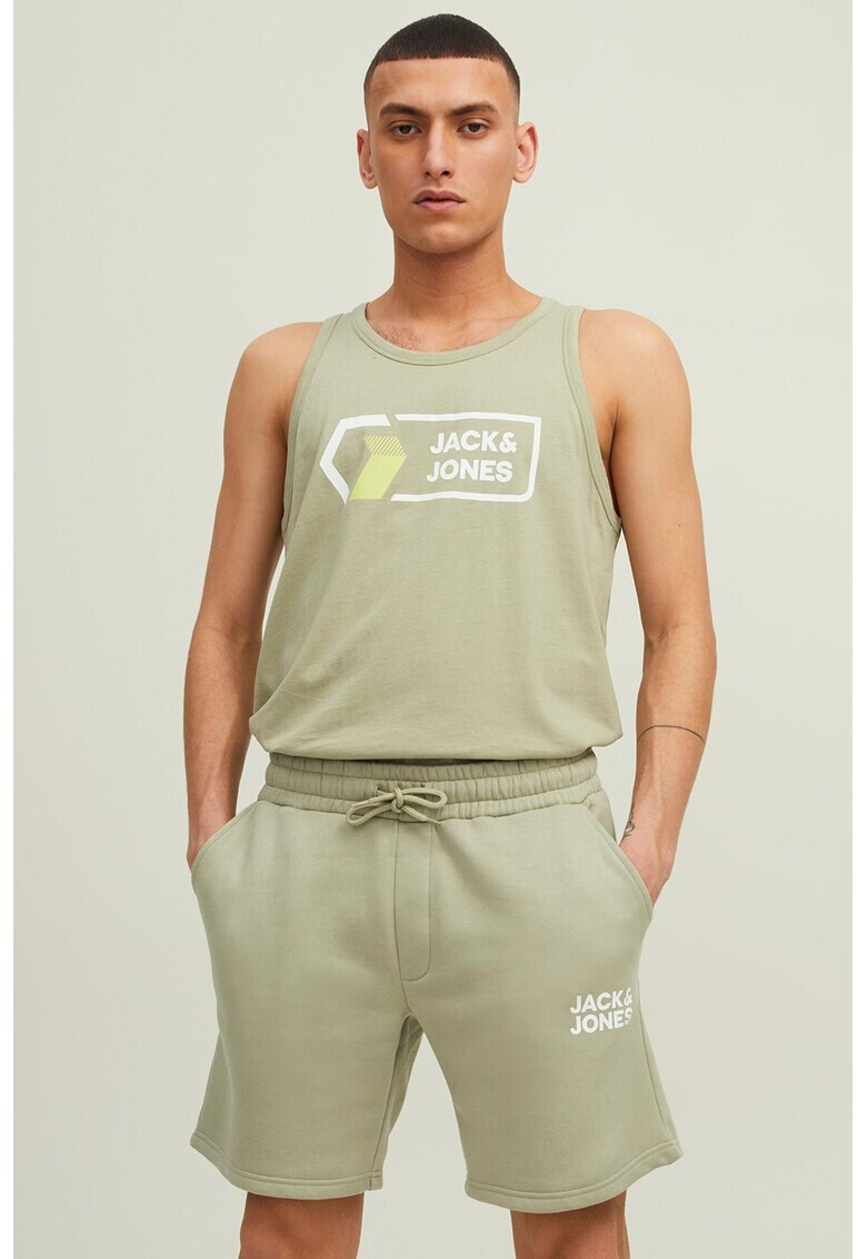 Jack & Jones Памучен топ с лого - Pepit.bg