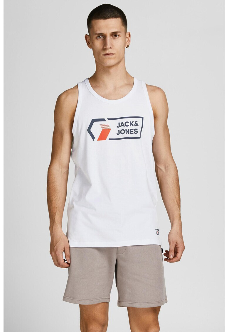 Jack & Jones Памучен топ с лого - Pepit.bg