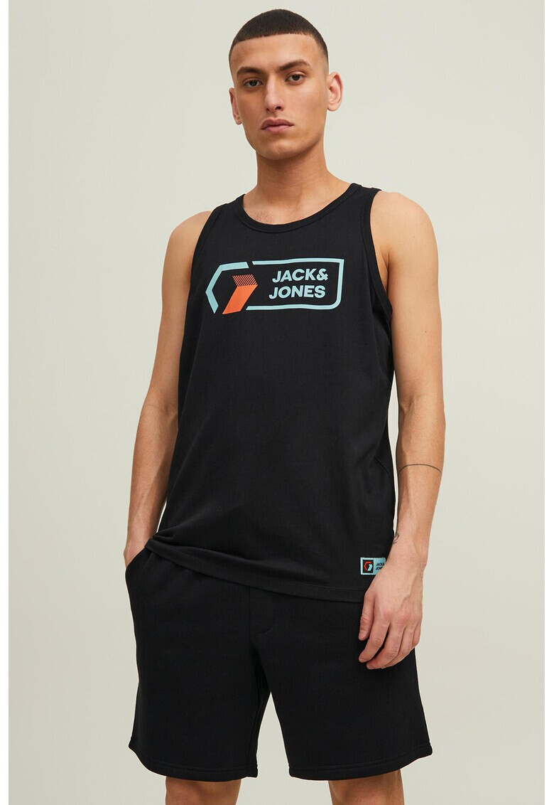 Jack & Jones Памучен топ с лого - Pepit.bg