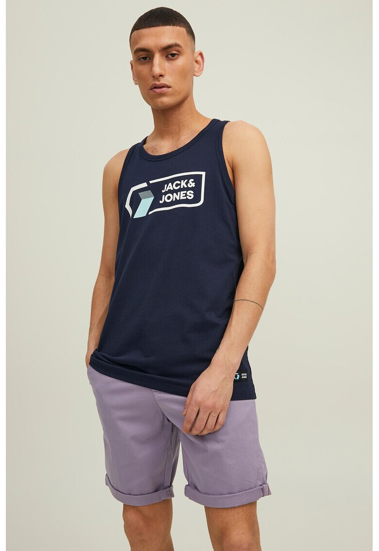 Jack & Jones Памучен топ с лого - Pepit.bg