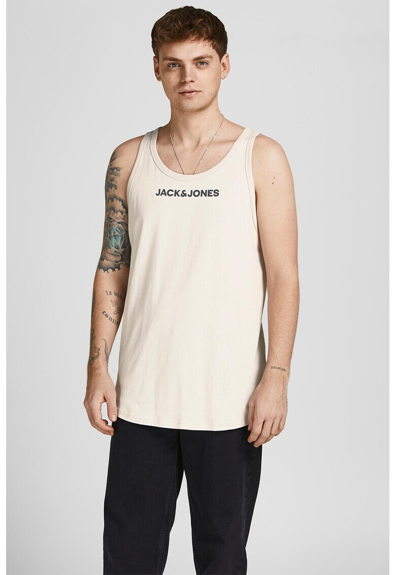 Jack & Jones Памучен топ с лого - Pepit.bg