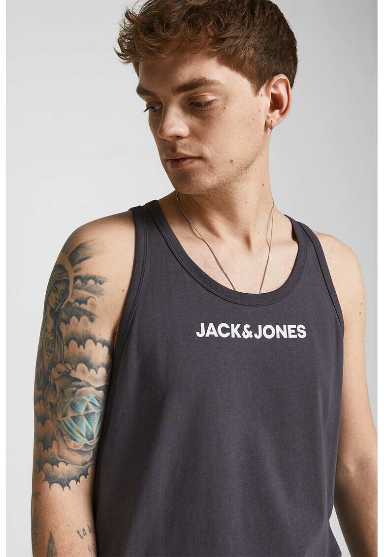 Jack & Jones Памучен топ с лого - Pepit.bg