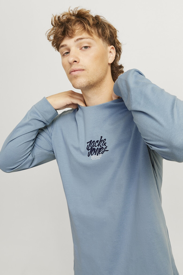 Jack & Jones Памучна блуза Eaton с лого - Pepit.bg