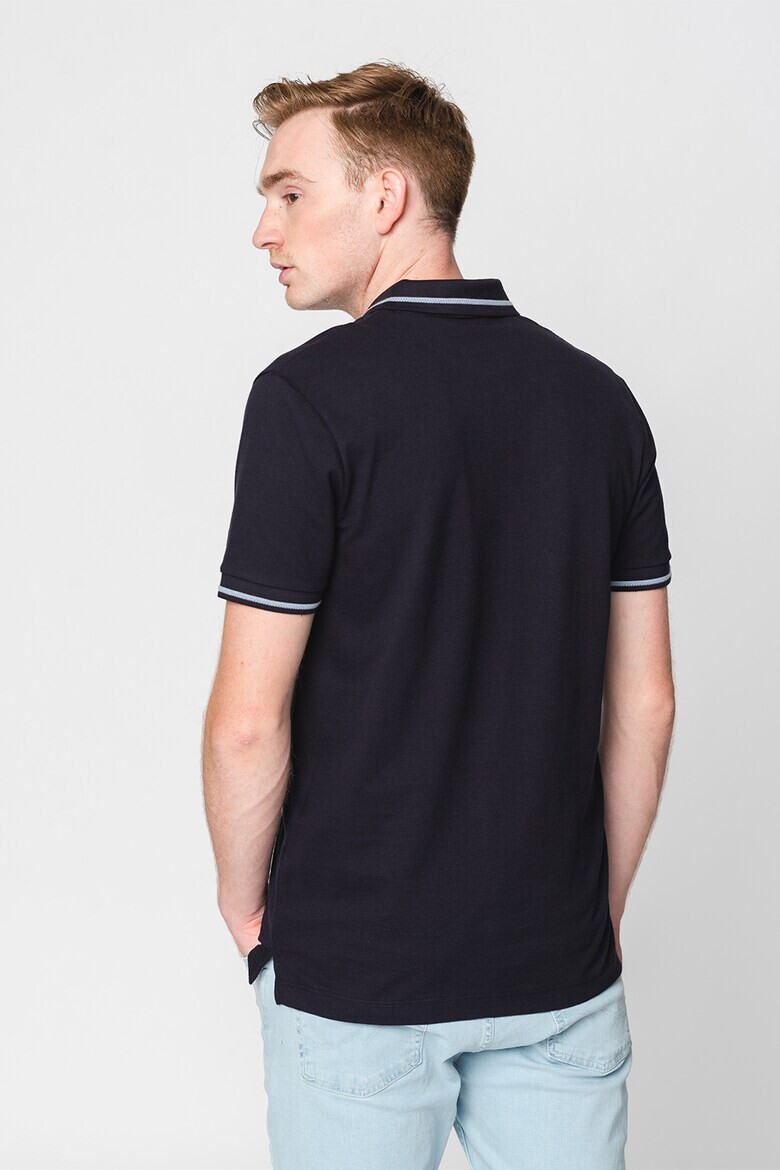 Jack & Jones Памучна тениска Bla Structure с яка - Pepit.bg